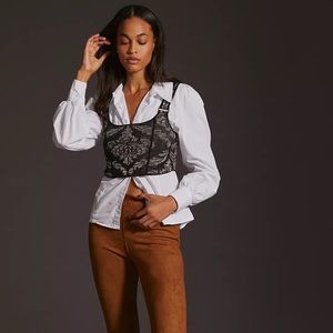 ANTHROPOLOGIE NWT Valeria Sweater Corset Crop Vest Small